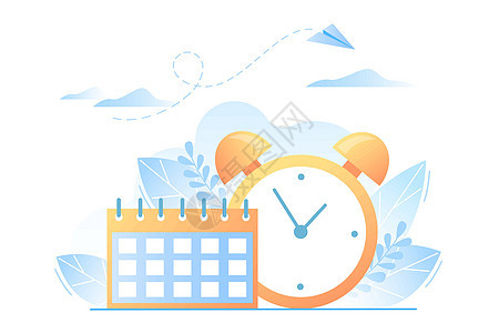 日历和时钟 时间管理概念 工作时间组织 截止日期图片