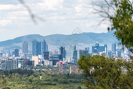 墨西哥城的空中观景 被红树所包围晴天旅行摩天大楼国家太阳地标天空公园天际论坛图片