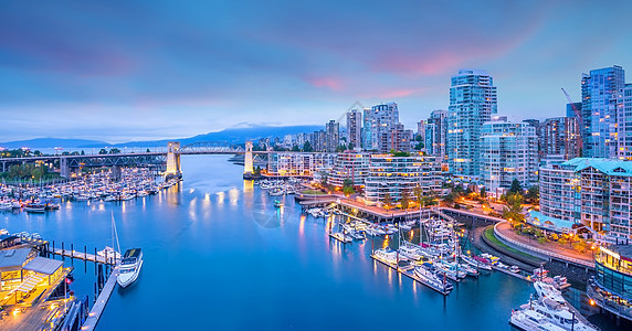 不列颠哥伦比亚温哥华市中心天线的美丽景色假期日落旅游海岸旅行市中心目的地城市景观房地产图片