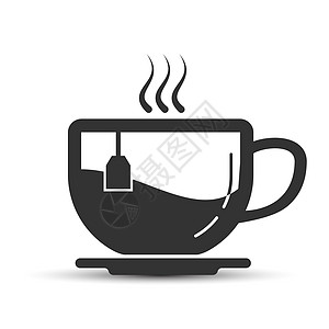 茶杯的矢量图标 为网站设计的简易库存设计 a概念体积液体杯子仪式蒸汽草图绘画空白变体图片