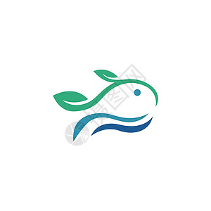 水产鱼类简易自然特性Leaf Logo插图市场商业海鲜动物店铺海洋钓鱼宠物标识图片