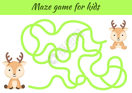 给孩子玩有趣的迷宫或迷宫游戏 帮助母亲找到路径插图出口拼图方案学习动物动物园林地入口森林图片