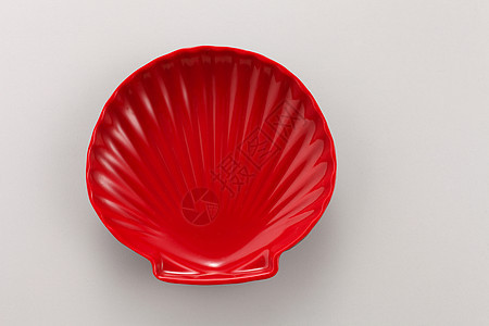 贝壳板用具厨房红色对象影棚摄影水平盘子背景图片