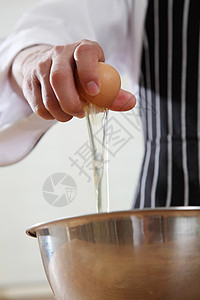 鸡蛋饼厨师休息美食黄色白色厨房烘烤烹饪背景图片