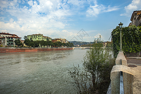 维罗纳桥堡垒吸引力地标城堡历史性城市旅行蓝色石头景观图片