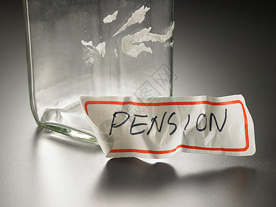 养恤金退休金瓶子白色银行投资退休标签概念储蓄养老金金融图片