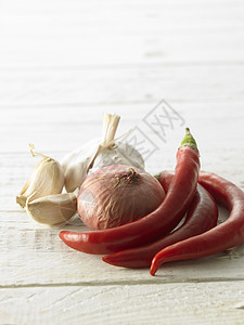辣椒 红和大蒜洋葱红色香料营养烹饪草本植物白色胡椒食物蔬菜图片