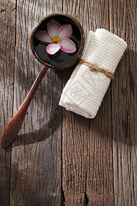 SSPA 概念香味毛巾团体热带浴室花瓣治疗棕色洗澡温泉图片