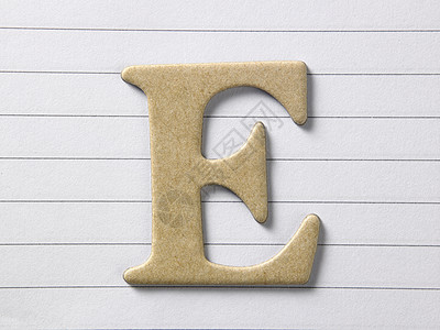 e字母e打字稿棕色回收宏观电子对象英语材料图片