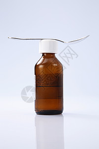 液液剂治疗白色瓶子汤匙制药勺子处方咳嗽药店糖浆图片