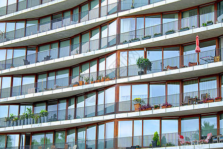 现代建筑的假象市场投资植物奢华住房住宅花朵蓝色建筑学晴天图片