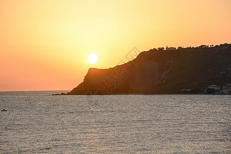 海洋背景太阳海面全景海滩日落太阳报热带反射蓝色橙子图片