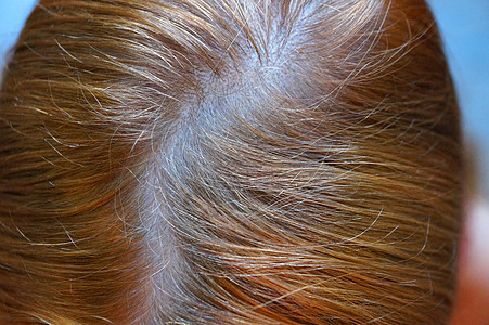 红色头发的女头 顶视图女士沙龙造型个性女性洗发水发型奢华理发修剪图片