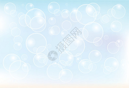 软蓝色背景上漂浮的抽象泡沫图片