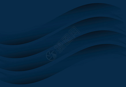 海军蓝蓝色抽象曲线和卡片大浪背景 每年b背景图片