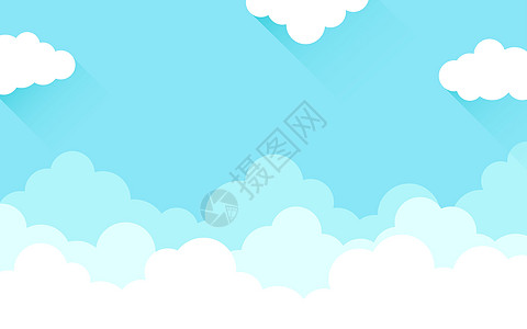 高蓝天空的白云 户外卡通背景图片