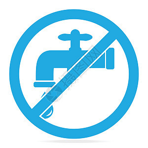 保存水标志矢量插图管道生产龙头警告工作卫生塑料蓝色下水道维修背景图片