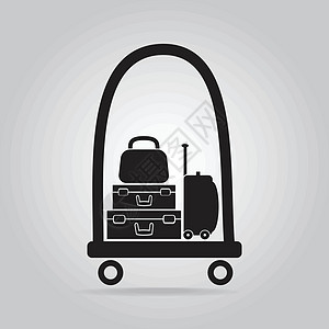 行李和手车图标酒店商业公文包手提箱旅行大车货运插图载体艺术图片