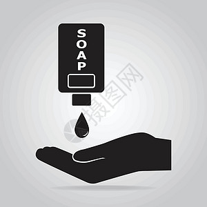 用肥皂图标洗手洗涤液体泡沫程序浴室标签身体冲洗插图卫生图片