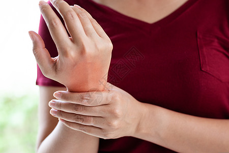妇女手腕膀臂疼痛长时间工作 办公室综合症护理a调子手指身体压力治疗风湿病风湿运动药品手臂图片