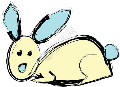 白色背景上手画的兔子风格图片