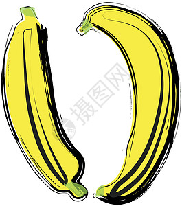 香蕉用涂鸦风格绘画图片