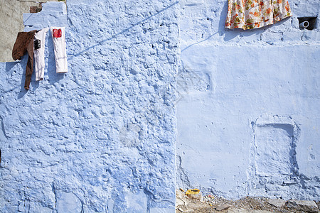 印度拉贾斯坦邦Jodhpur市的蓝色住房墙图片