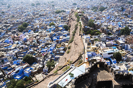印度拉贾斯坦邦蓝色城市Jodhpur天线历史地标文化建筑学旅行建筑旅游房子景观图片