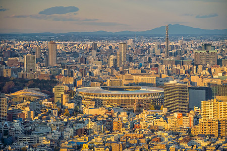 新国家体育场 奥林匹克体育场在东京 日本从 t建筑学足球景观仪式玩家主持人竞赛运动旅游旅行图片