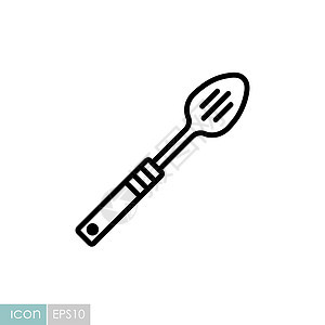 排水矢量图标的勺子炊具食物家居烹饪厨房服务用具厨具面条工具背景图片