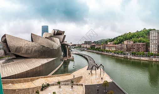 西班牙 欧洲毕尔巴鄂的古根海姆博物馆建筑景观建筑学博物馆创新反射艺术旅游纪念碑天线图片