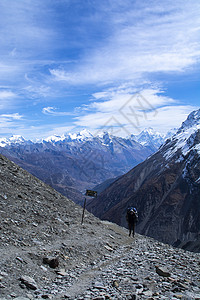 尼泊尔山岳 天上有云雪山天空摄影场景低温环境山脉山峰图片