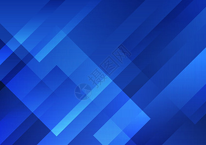 蓝蓝色几何形状重叠层背景技术图文集插画