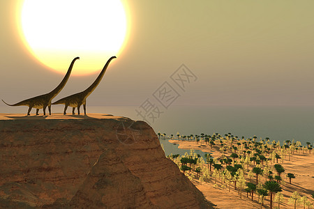 马门奇龙龙 恐龙食草古艺术3d侏罗纪生物灭绝野生动物动物蜥蜴太阳图片