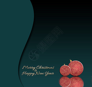 圣诞背景优雅 有格特伦红色的吊球背景图片