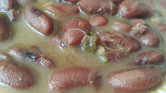 仔细观察烤熟的红肾豆盘子脉冲活力菜豆饮食大豆纤维食物谷物营养杂货图片