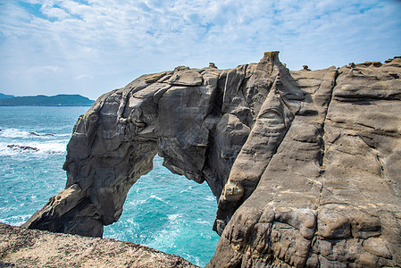新台北 台湾旁的谢瑙基隆 大象特朗克摇滚海滩风化蓝色吸引力海洋洞穴悬崖渠道侵蚀冒险图片