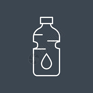 一瓶水相关的矢量细线图标液体插图中风黑色果汁标签保健回收贴纸产品图片