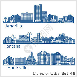 美国各城市-丰塔纳 阿马里略 亨特斯维尔 详细结构 趋势矢量说明图片