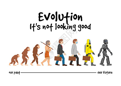 历经遥远未来的进化手提箱历史卡通片动物生长套装男性冒险男人图片