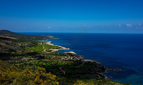 塞浦路斯岛屿的吸引性物海岸国家公园城邦蓝色海岸线浴室旅行海景半岛图片