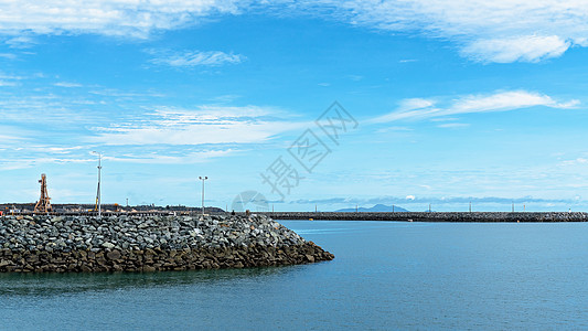 澳大利亚出口港的突破性水出口矿业运输基础设施龙门架海岸货运货物后勤粮食图片