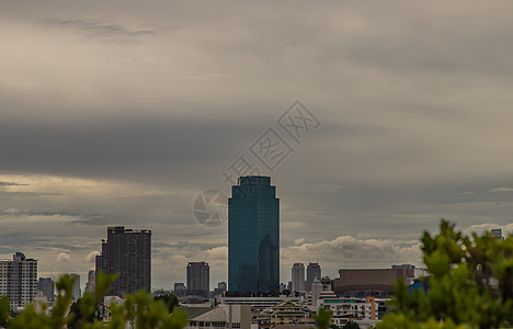 曼谷市中心市区风景 晚上有摩天大楼戏剧性城市建筑物场景旅行首都商业景观天空旅游图片