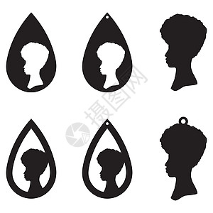 一组非洲民族风格的茶水耳环 在白色背景中被孤立图片