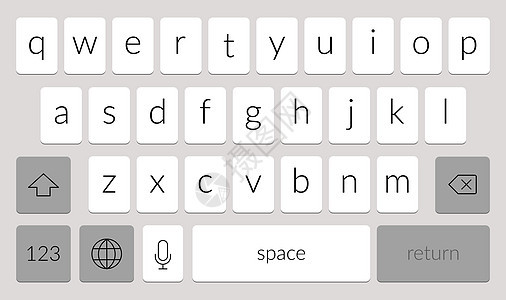 手机键盘模板  Qwerty 智能手机矢量键盘 数字 ui 屏幕触摸屏 fon钥匙英语按钮界面字母信使商业体验互联网小样图片