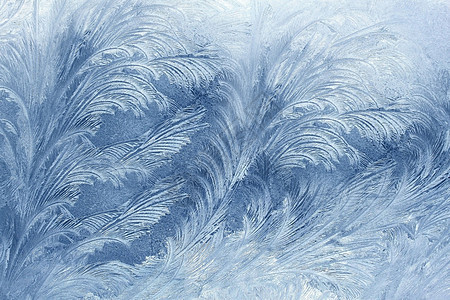 冬天在窗口上画了一个冰冷的图案 以花朵 外观或背景的形式出现图片