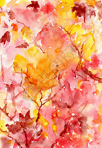 秋季纸上的水彩画图背景图片