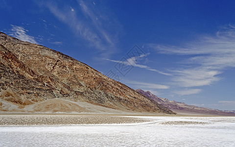 美国死亡谷国家公园Badwater盆地山脉荒野岩石环境风景干旱沙漠沙丘冒险日落图片