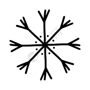 手画的雪花图标 白背景上孤立无援薄片装饰品手绘天气涂鸦水晶气候插图新年降雪图片