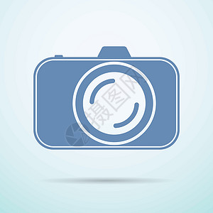 蓝色背景的专业人员摄影相机平面图示工具展示软件插图框架白色样机软垫程序按钮图片